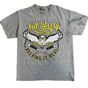 Kid Liberty Gray Medium T-Shirt M Gildan Rare Easycore Metalcore